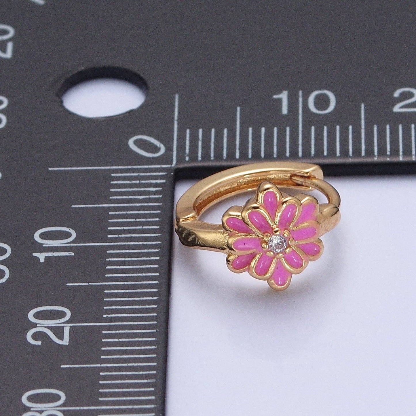 24K Gold Filled Flower Huggie Earrings