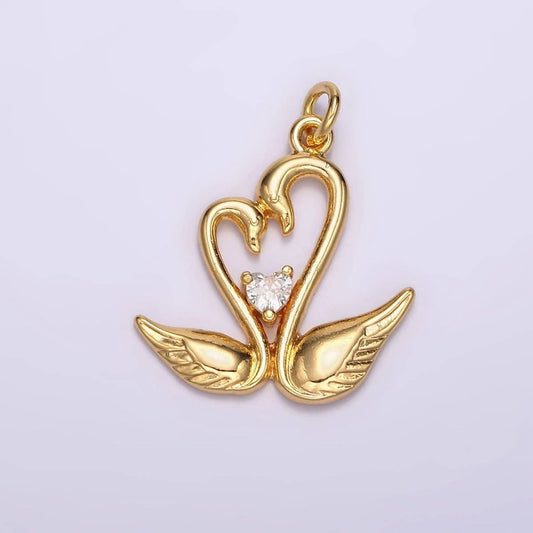 Heart Swan Charm