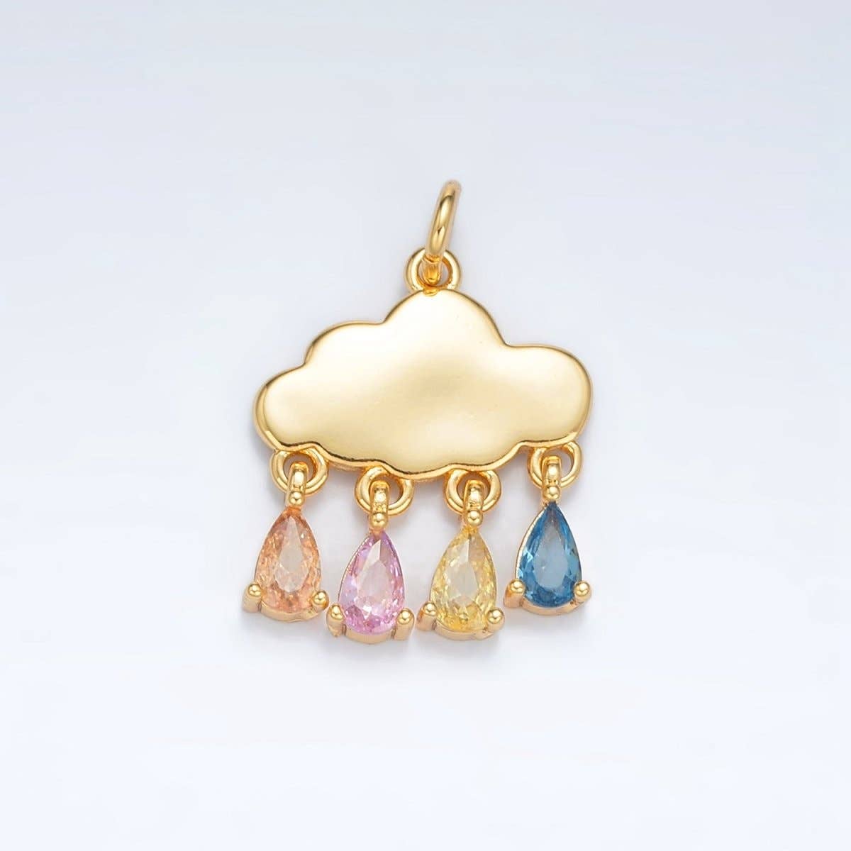 24K Gold Filled Multicolor Teardrop Rain Cloud Charm