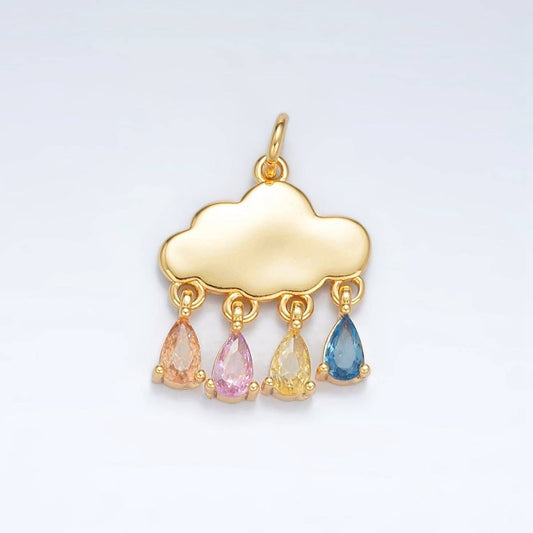 24K Gold Filled Multicolor Teardrop Rain Cloud Charm
