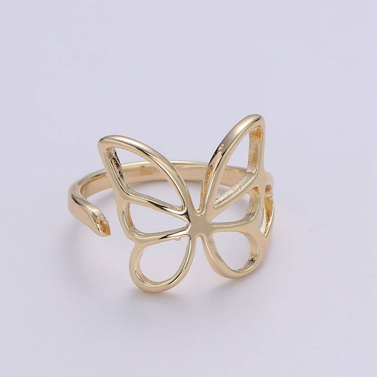 Gold Butterfly Adjustable Ring