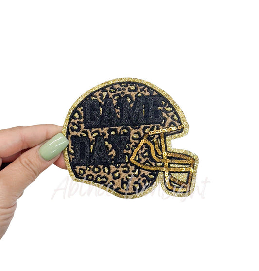 Game Day Cheetah Football Helmet Patch