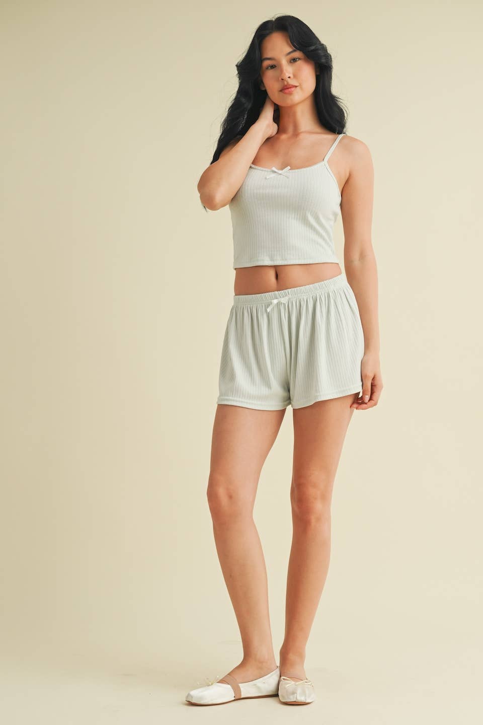Pointelle Lounge Cami: Mint