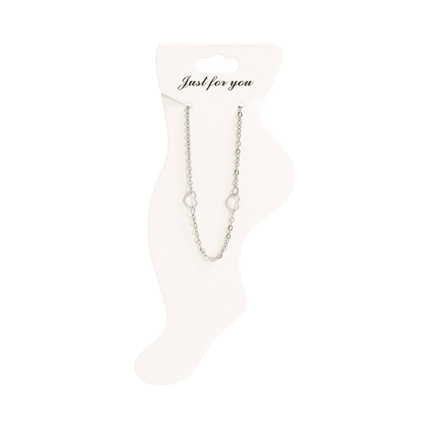 Hearts Chain Anklet: Stainless