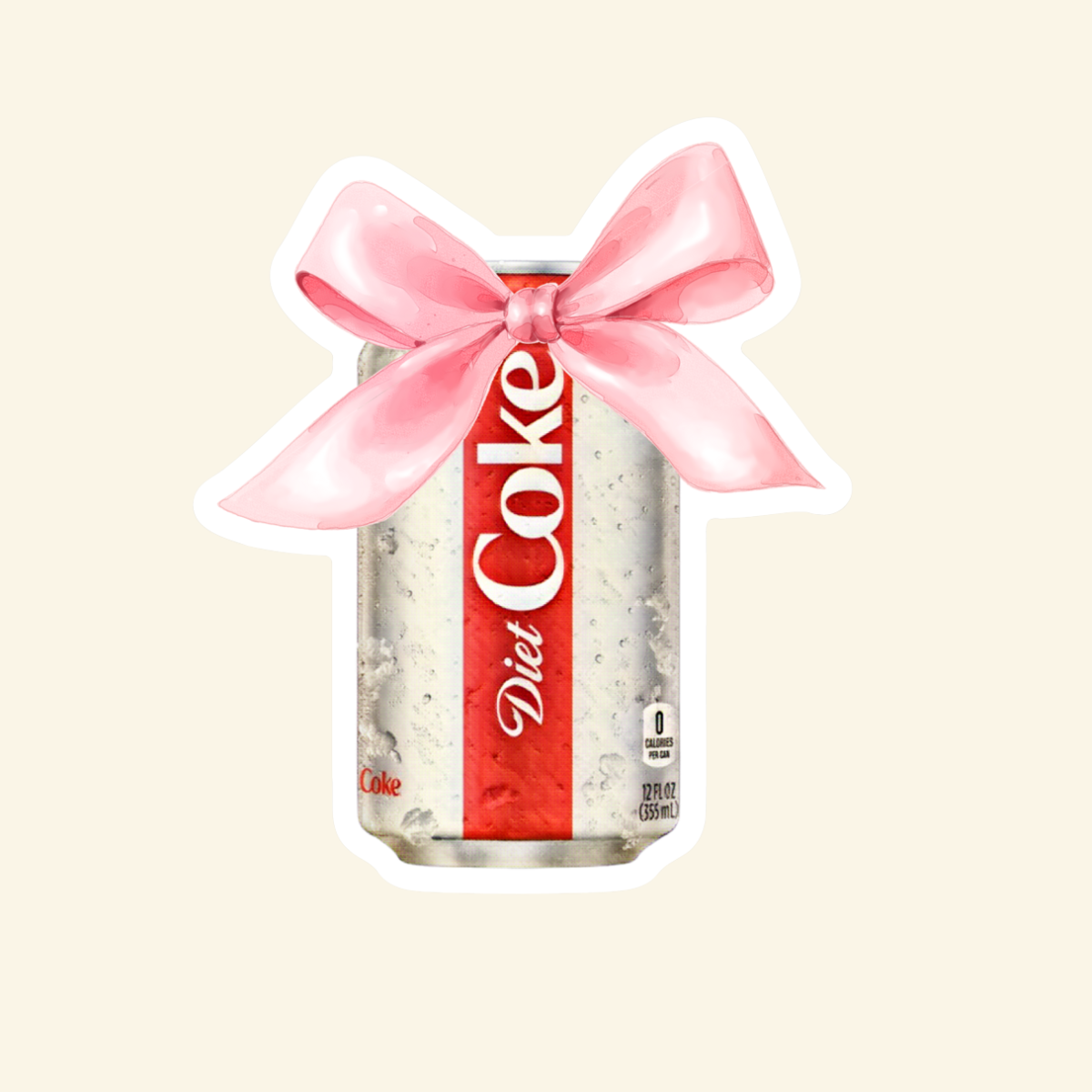 Diet Coke Bow Sticker