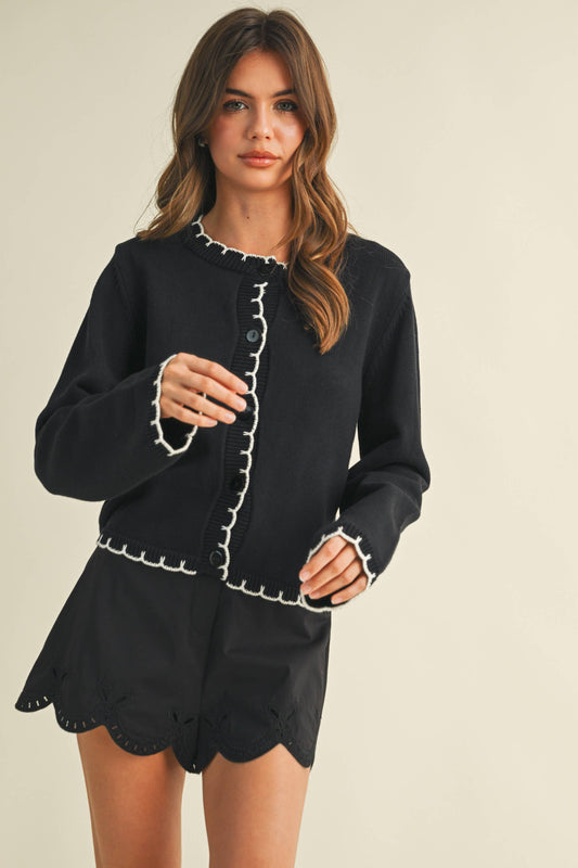 EDGE STITCH CARDIGAN