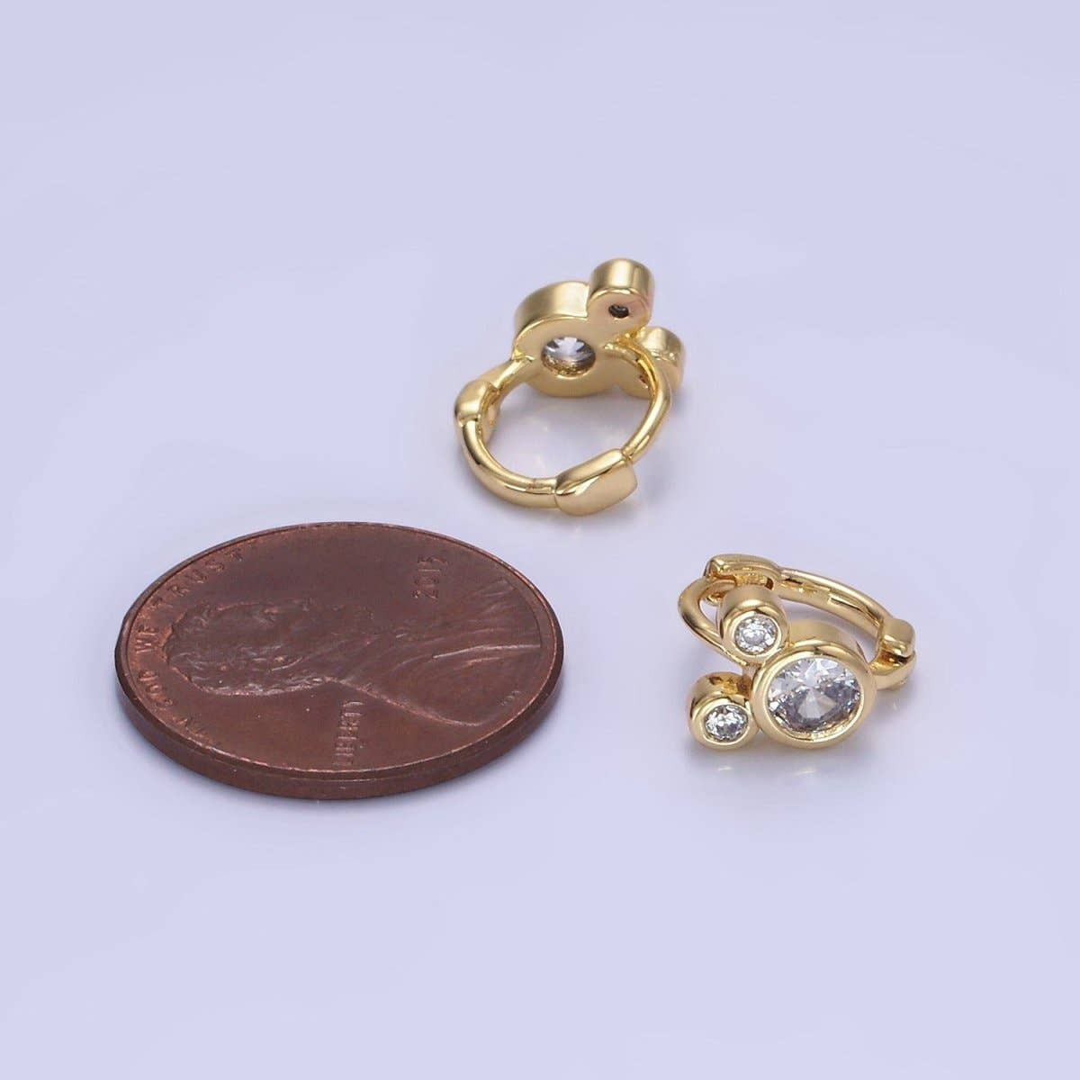14K Gold Mickey Huggie Earring