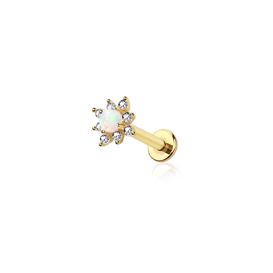 OPAL STARBURST PUSH PIN FLAT BACK