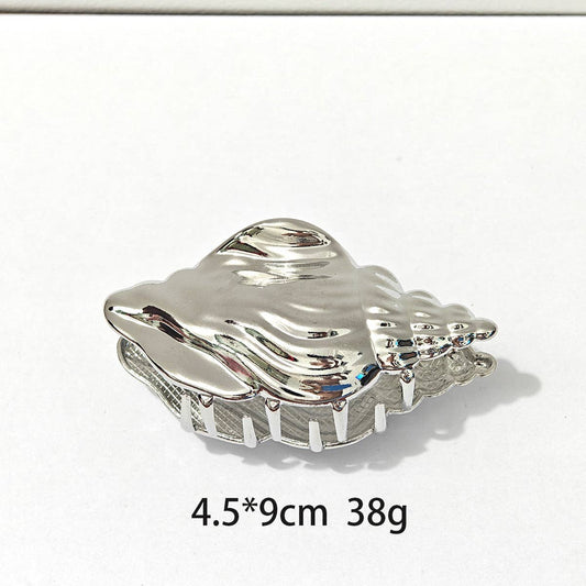 Conch Shell Hair Claw Clip- Silver