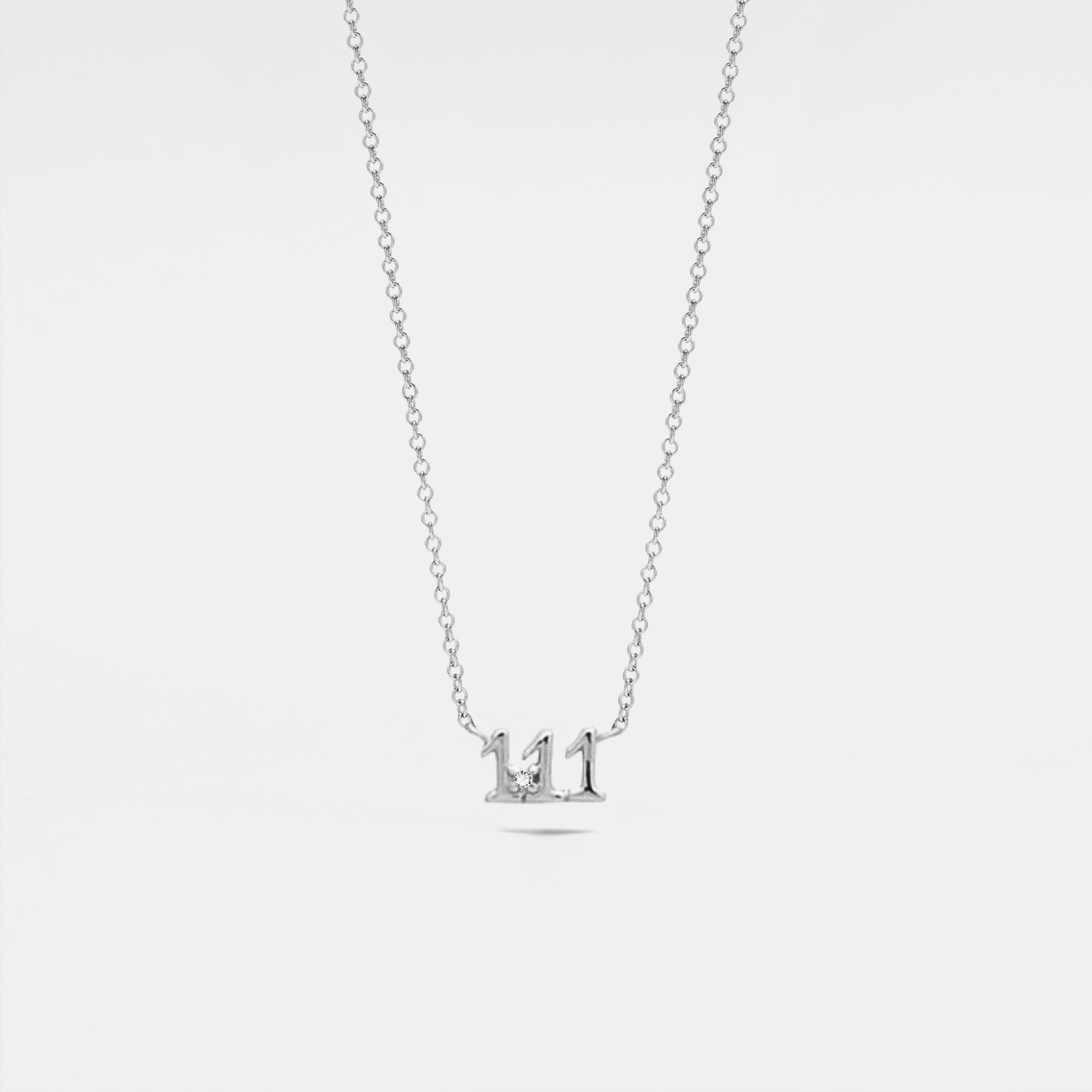 Dainty Angel Number Necklace Sterling Silver 111