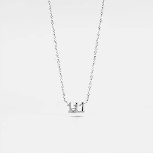 Dainty Angel Number Necklace Sterling Silver 111