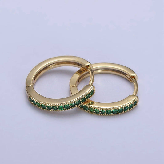 Emerald Huggie Earrings