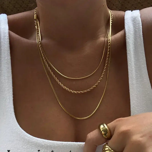 18K 3-stacked Necklace