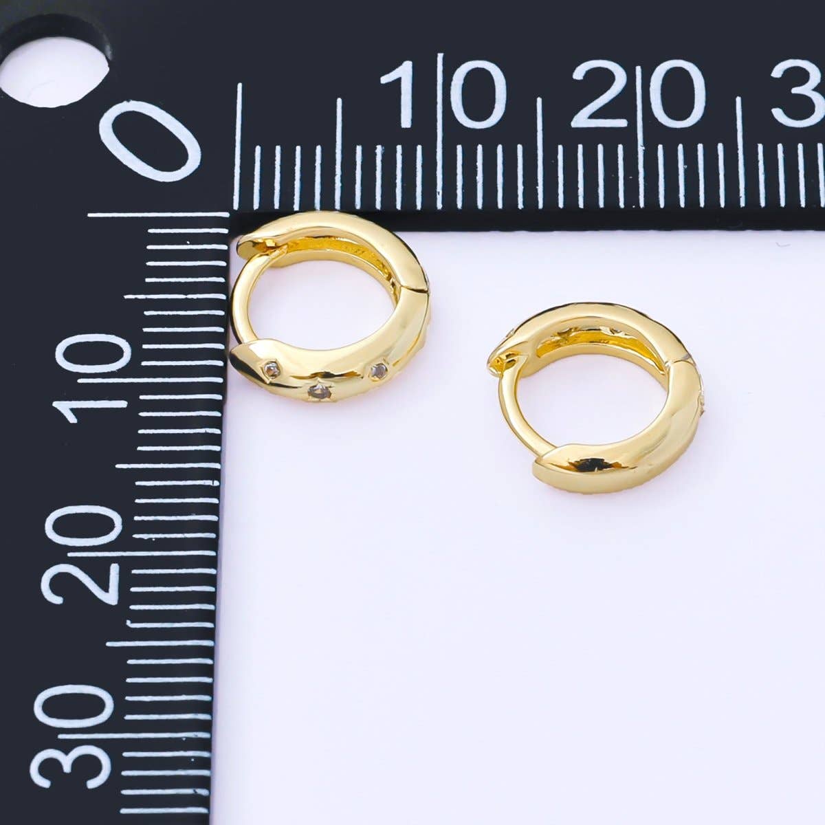 Gold Filled Dotted Dome Huggie Earrings- Gold