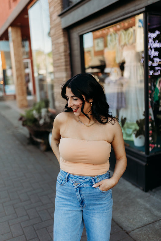 Tina Tube Top in Peach