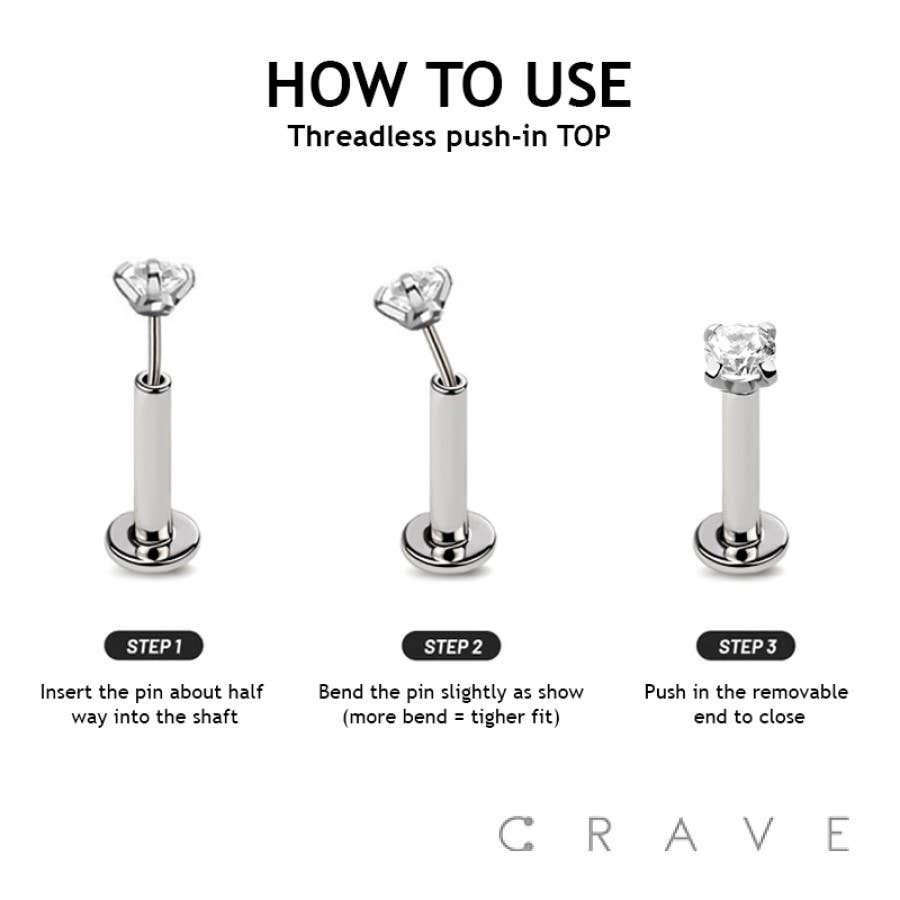 TITANIUM PUSH PIN LABRET MARQUISE 18g