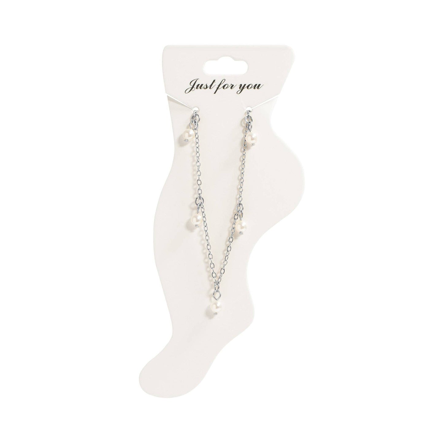 Pearl Charm Anklet : Stainless