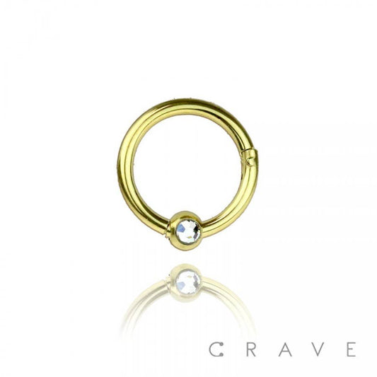 BEAD HINGED SEGMENT RING: Gold-16GA