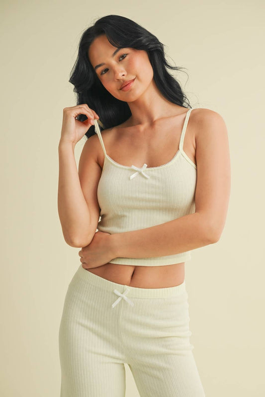 Pointelle Lounge Cami: Mint
