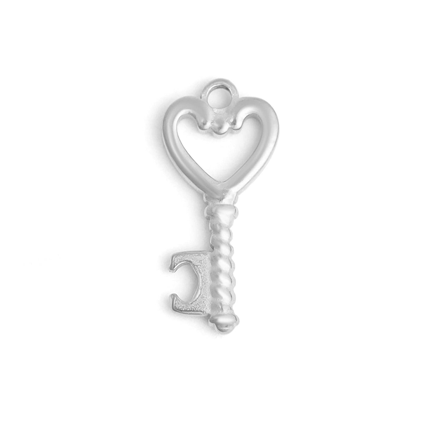 Heart Key Charm: Stainless