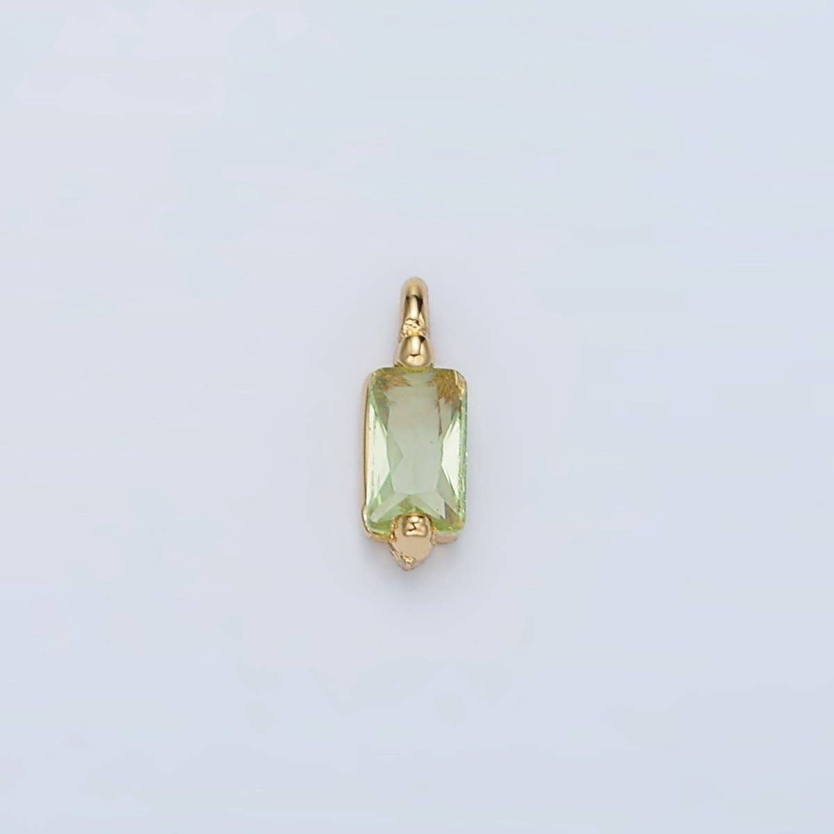24K Mini Light Green Baguette Charm