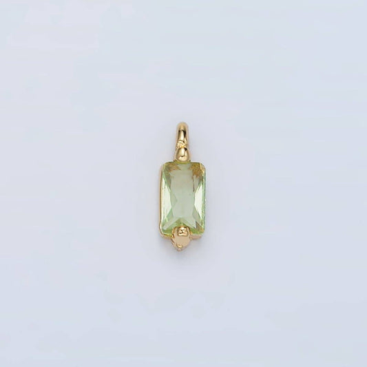 24K Mini Light Green Baguette Charm