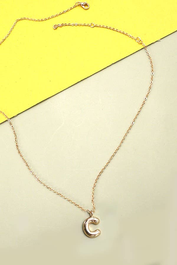 BUBBLE INITIAL NECKLACE