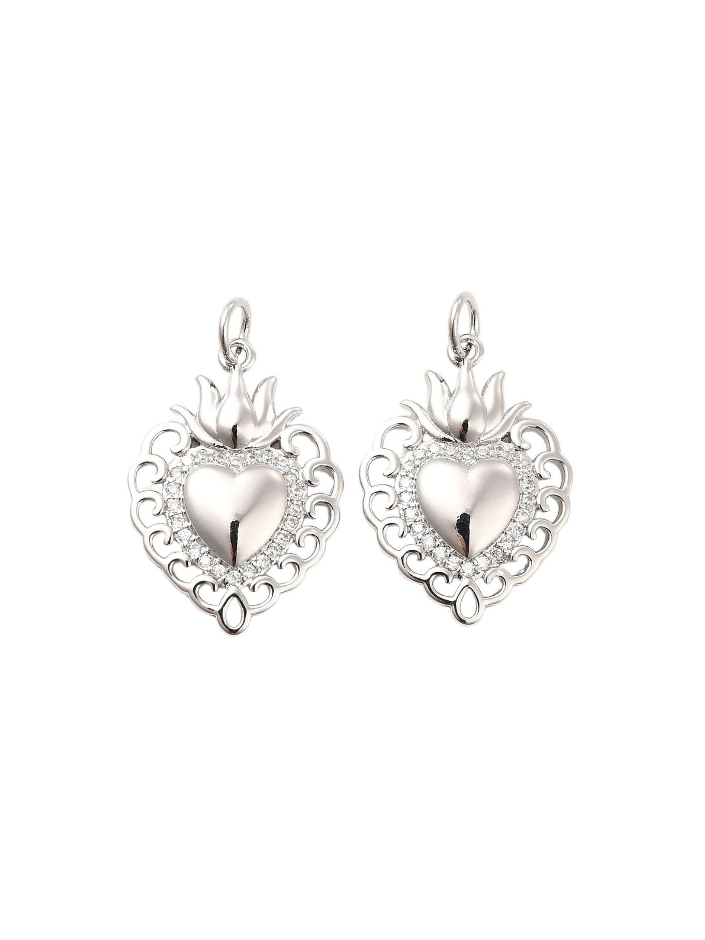 Flaming Heart Charm