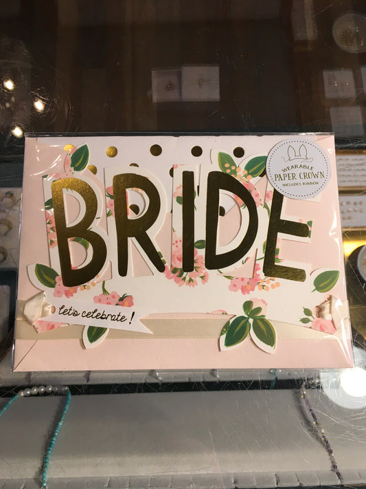 Bride paper crown card