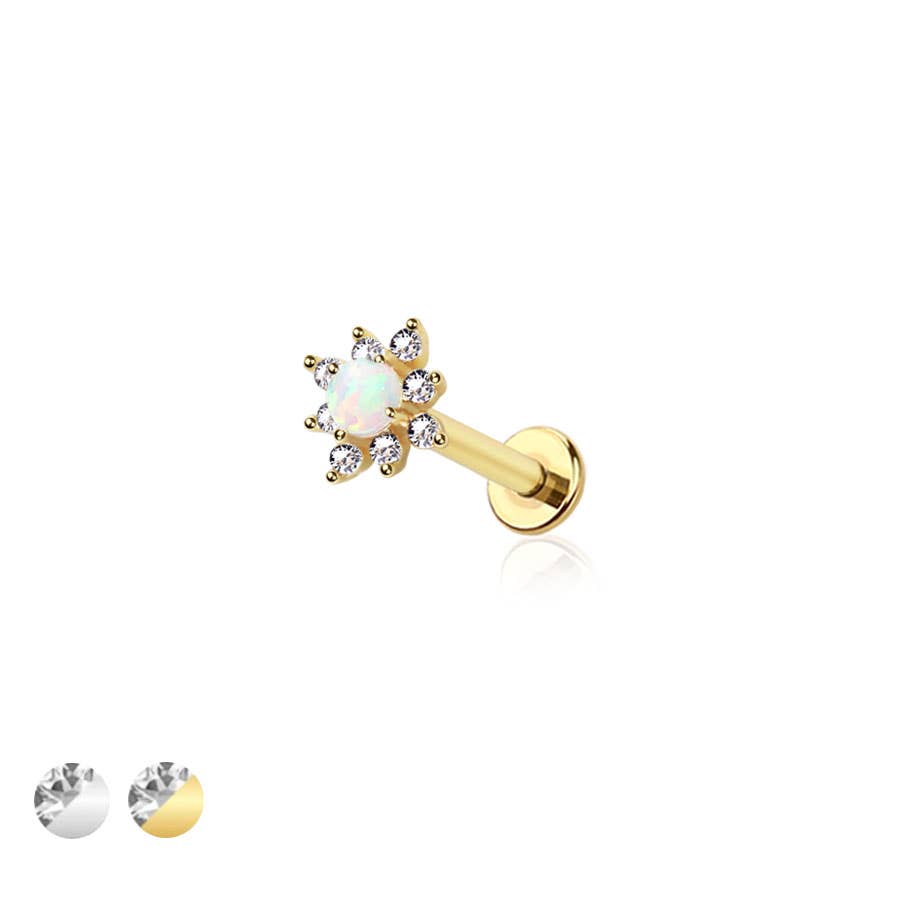OPAL STARBURST PUSH PIN FLAT BACK