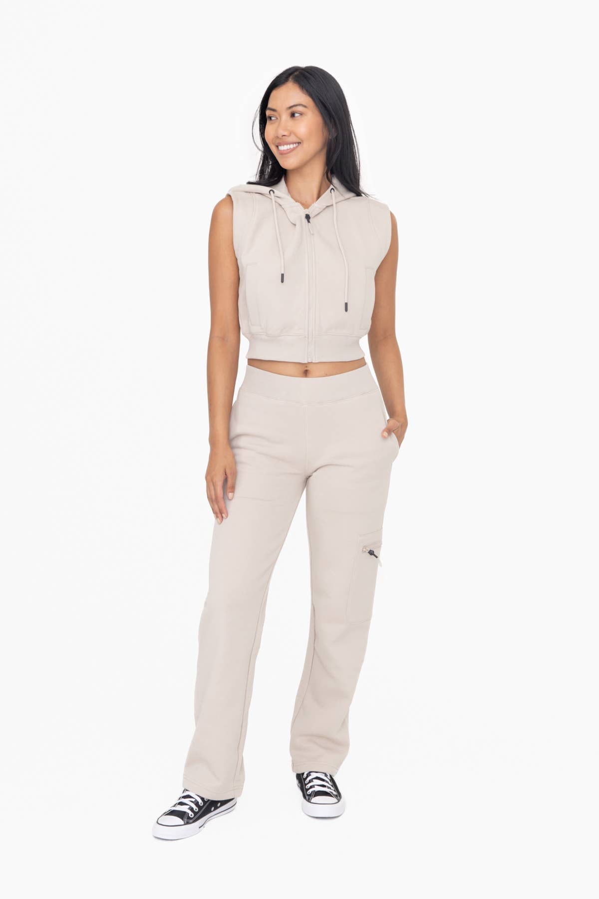 Fleece Cropped Hooded Vest