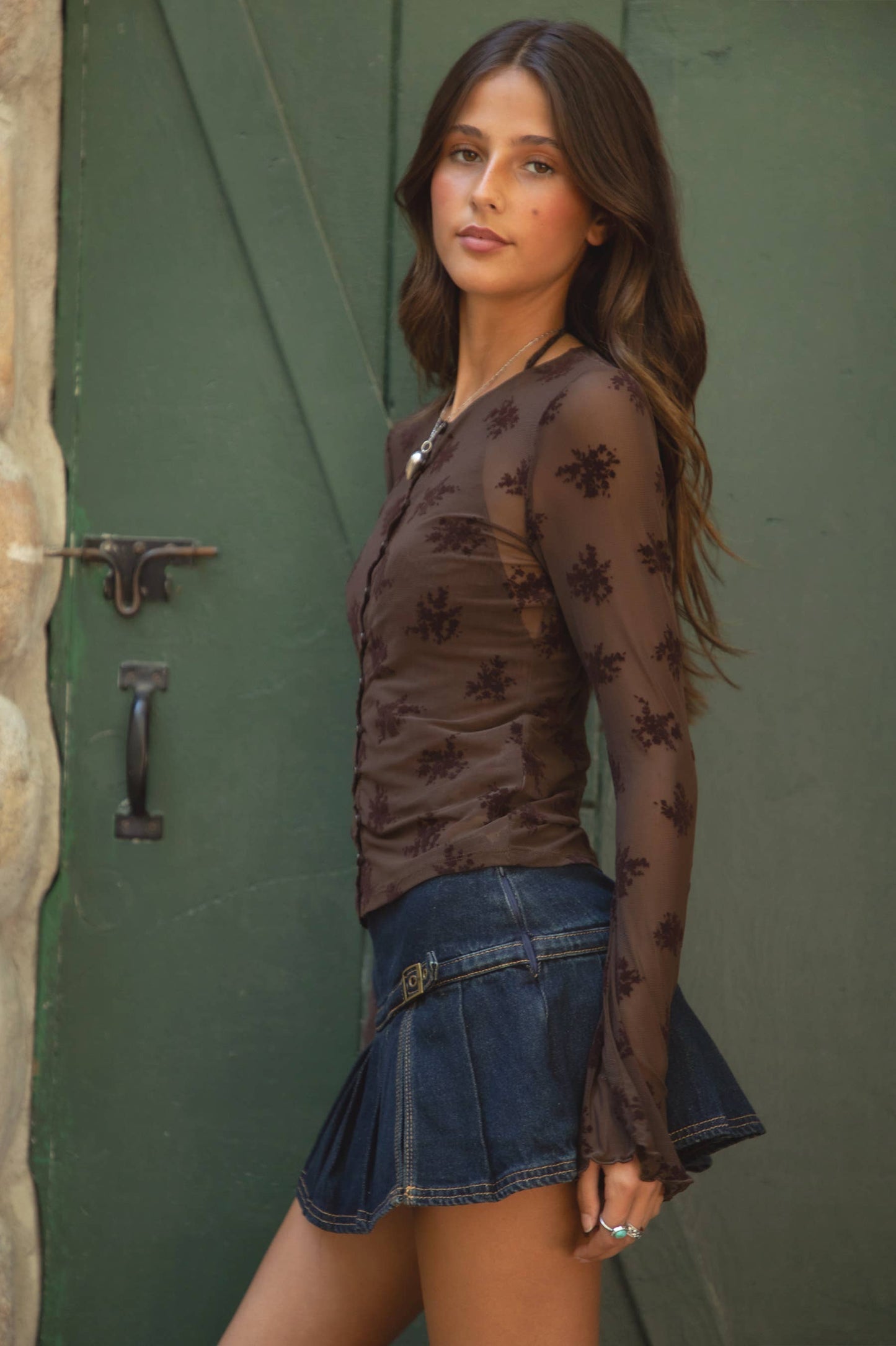 Linette Floral Mesh Top