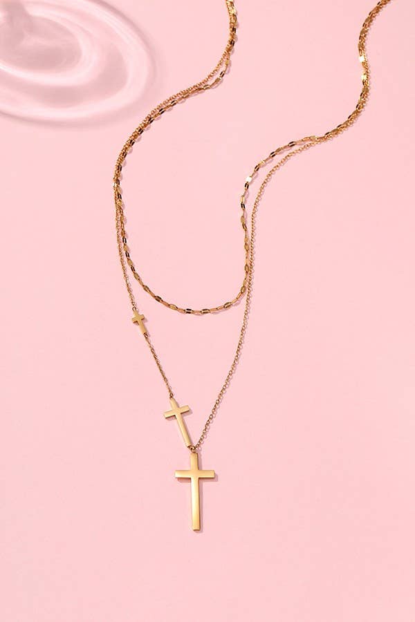 18K TARNISH FREE CROSS NECKLACE