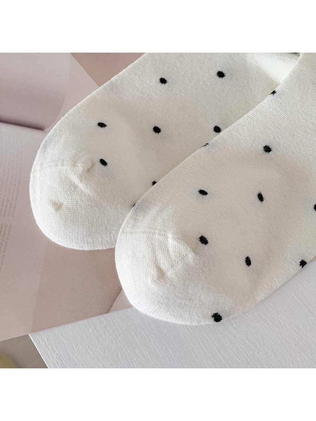Lace White Polka-Dot Socks