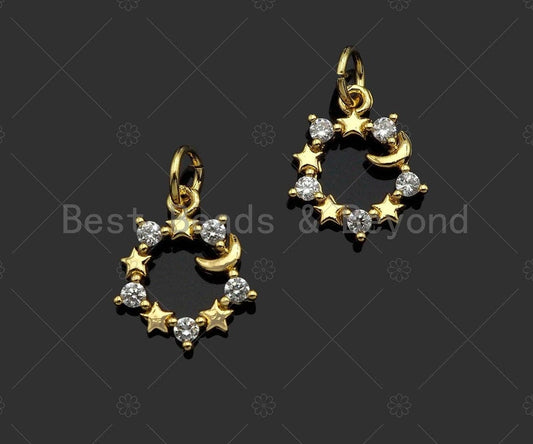 Sun, Star, Moon Circle Charm