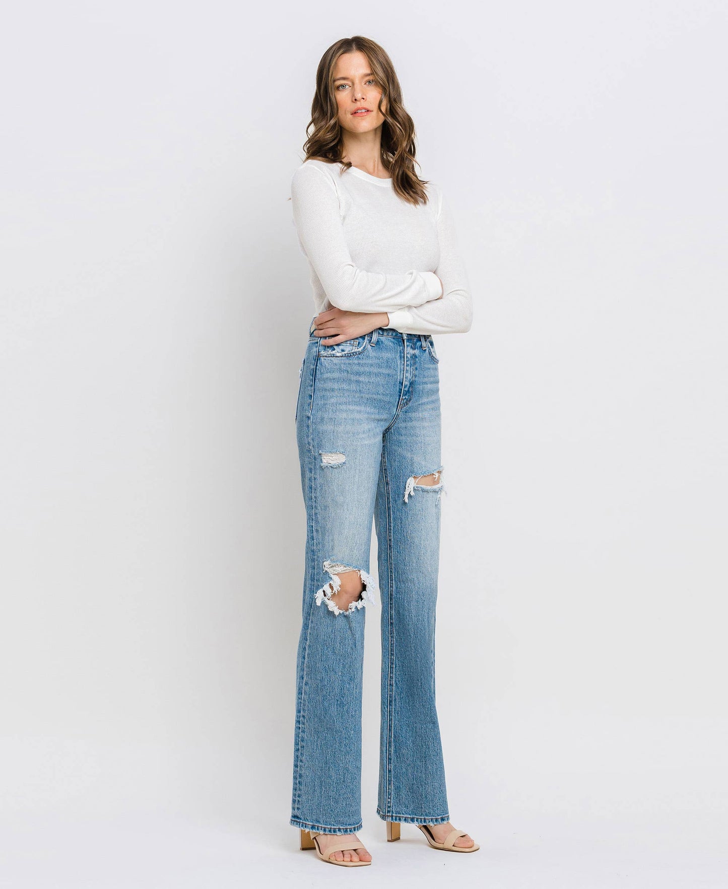 JOSIE DISTRESSED STRAIGHT JEANS