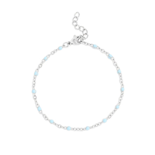 Stainless Steel Turquoise Confetti Charm Bracelet