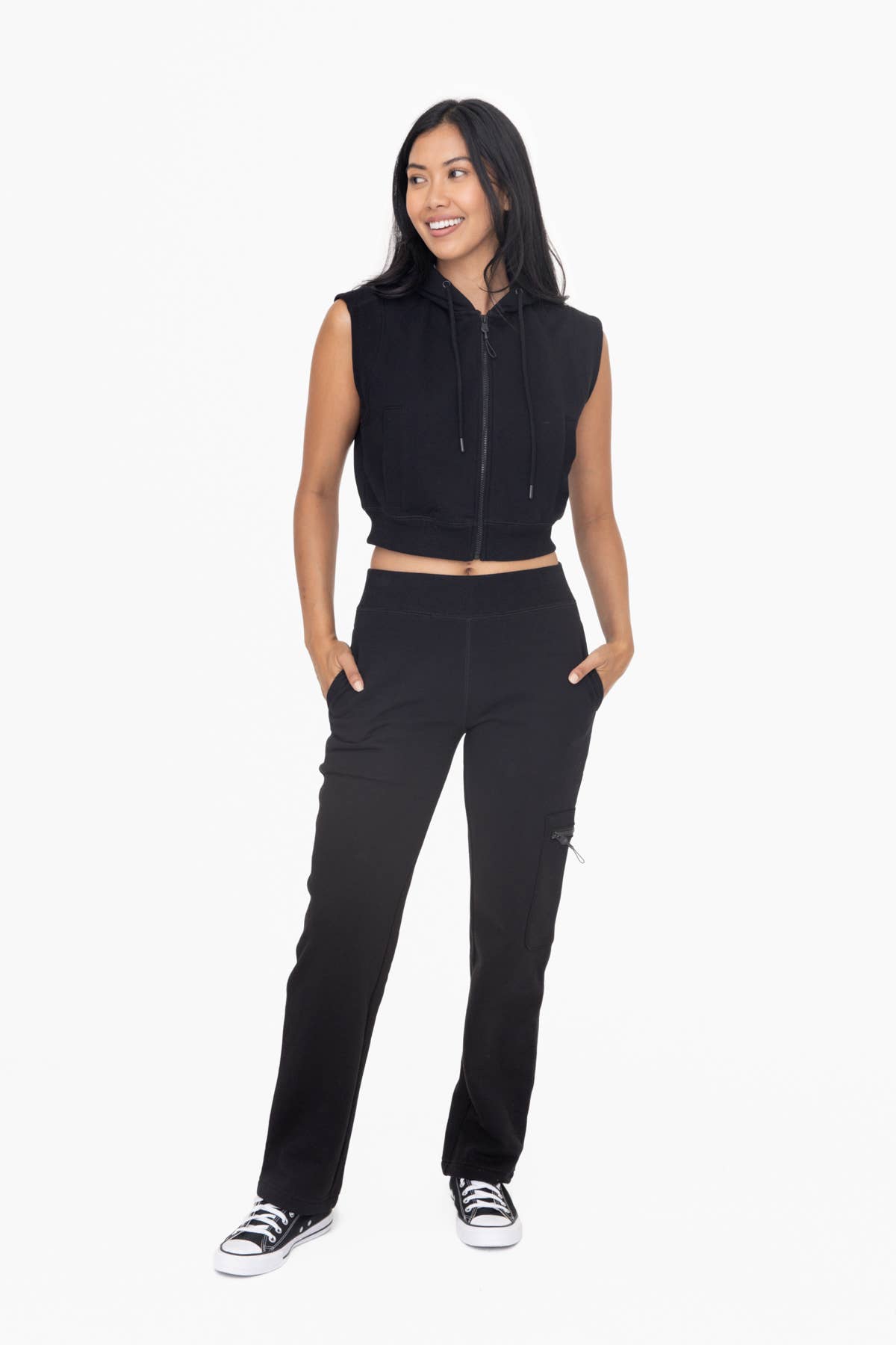 Fleece Cropped Hooded Vest
