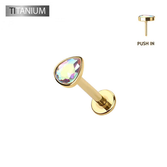 TITANIUM PEAR PUSH PIN TEARDROP 18g