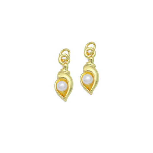 Pearl Conch Shell Charm