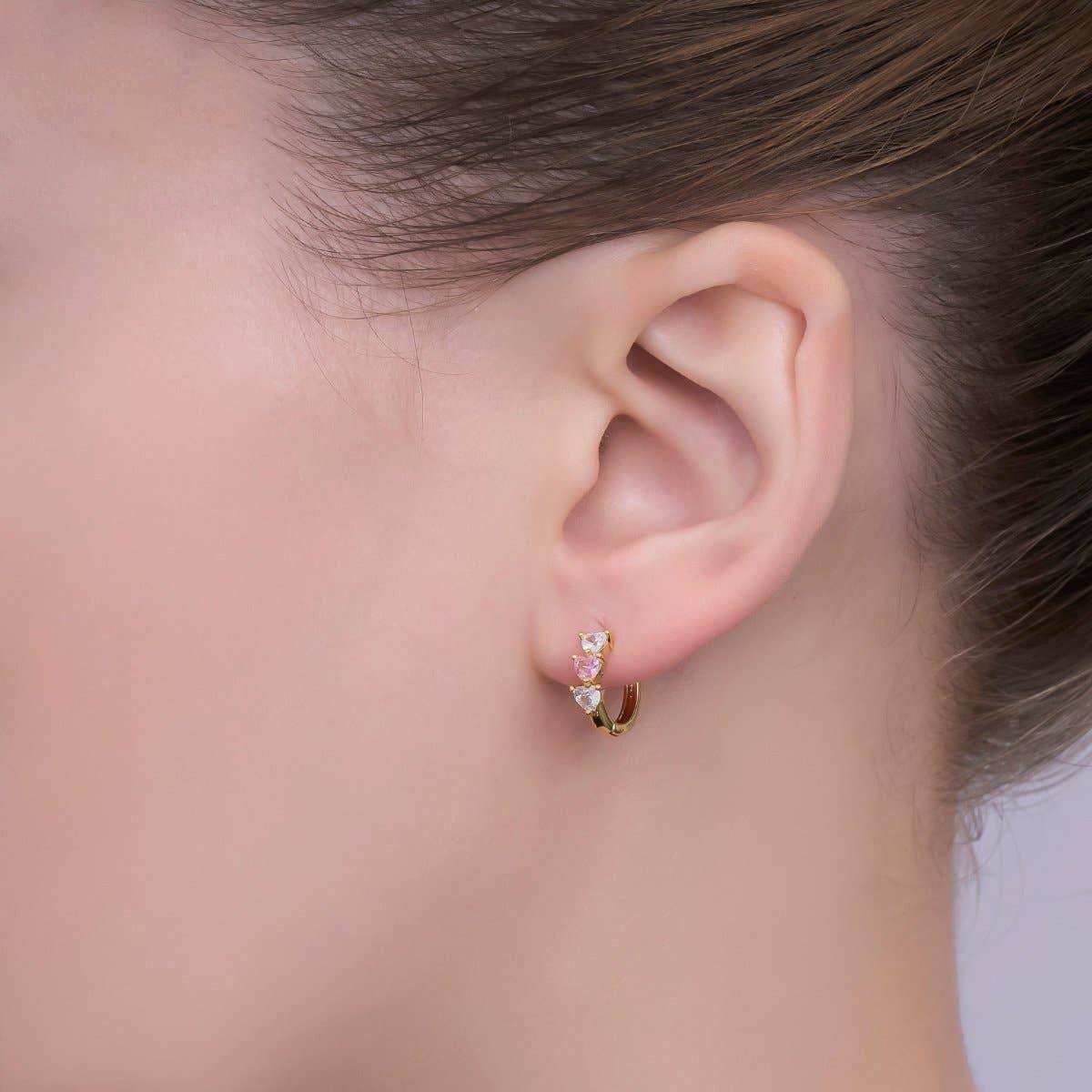 Gold Filled Heart Huggie Earrings