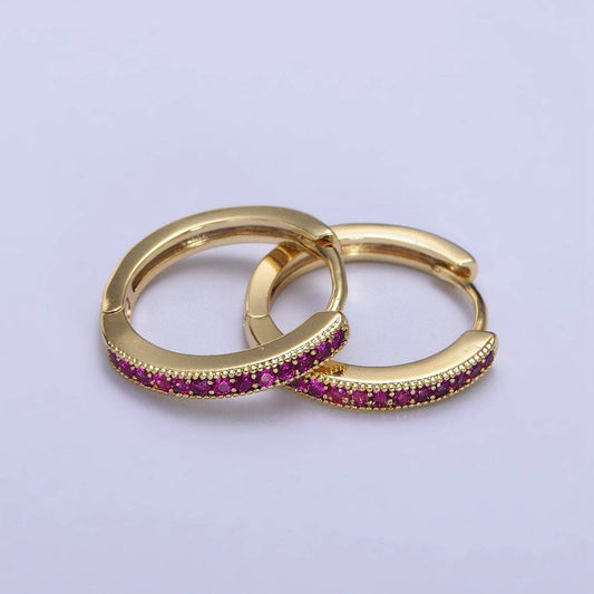 Fuchsia Huggie Earrings