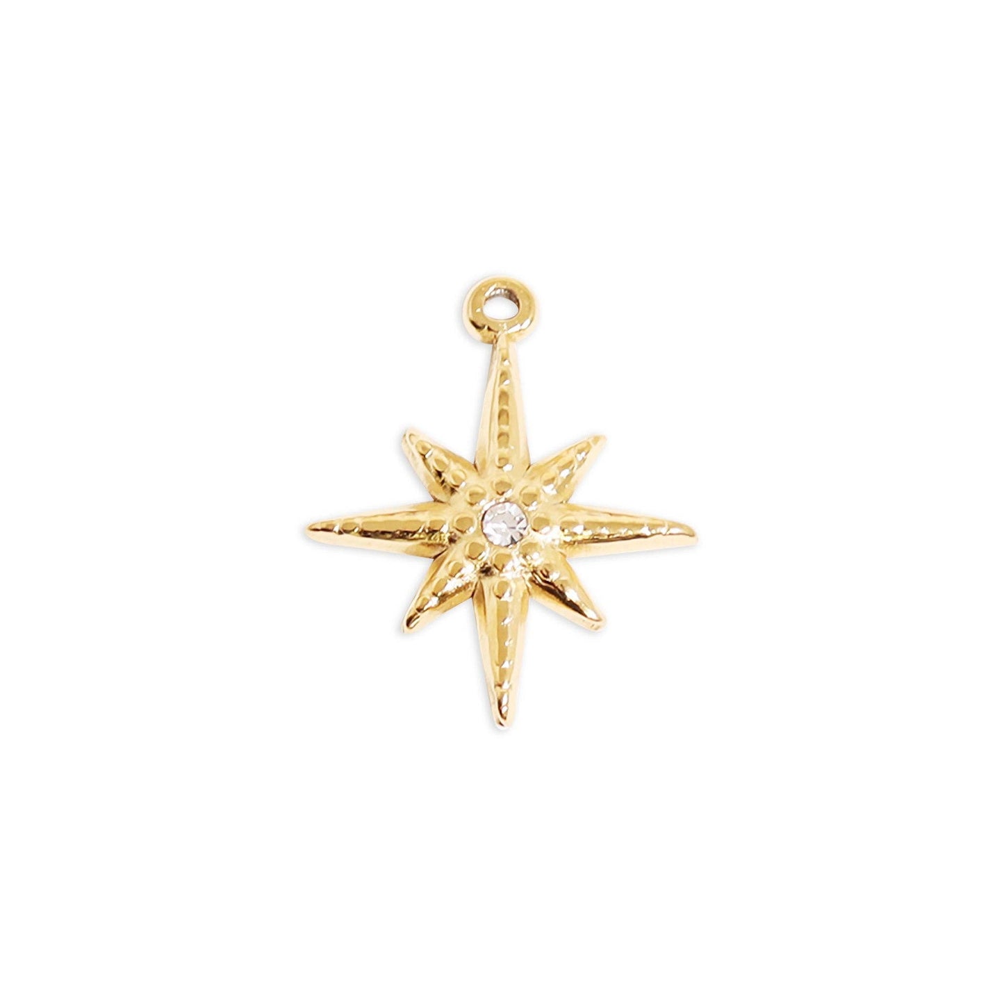 Compass Star Charm: Stainless