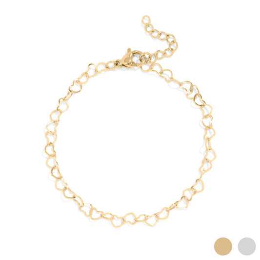 Heart Link Charm Bracelet