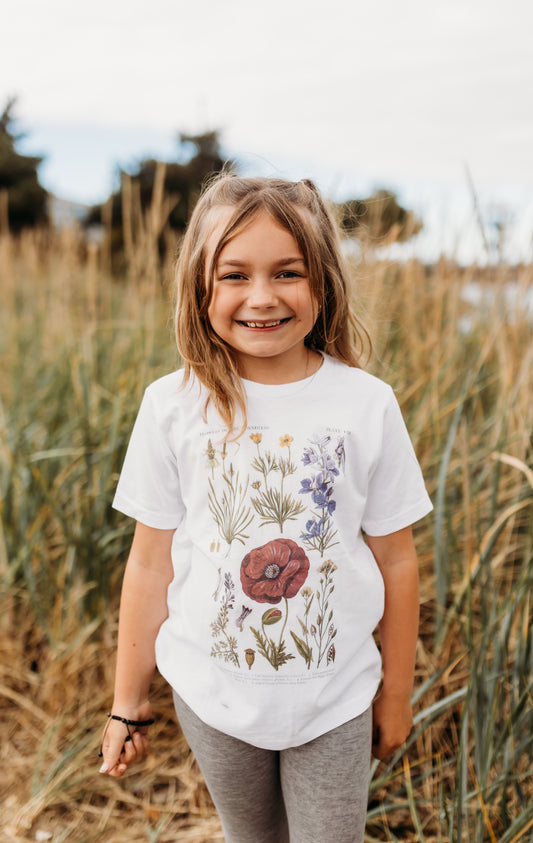 Floral Botanical Chart Toddler or Youth Shirt