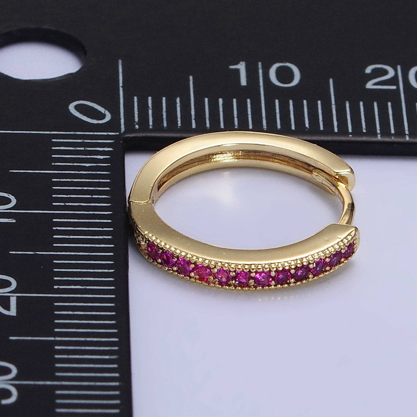 Fuchsia Huggie Earrings