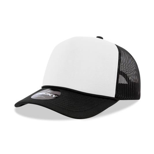 Adult Foam Trucker Hat -Blk/Wht/Blk