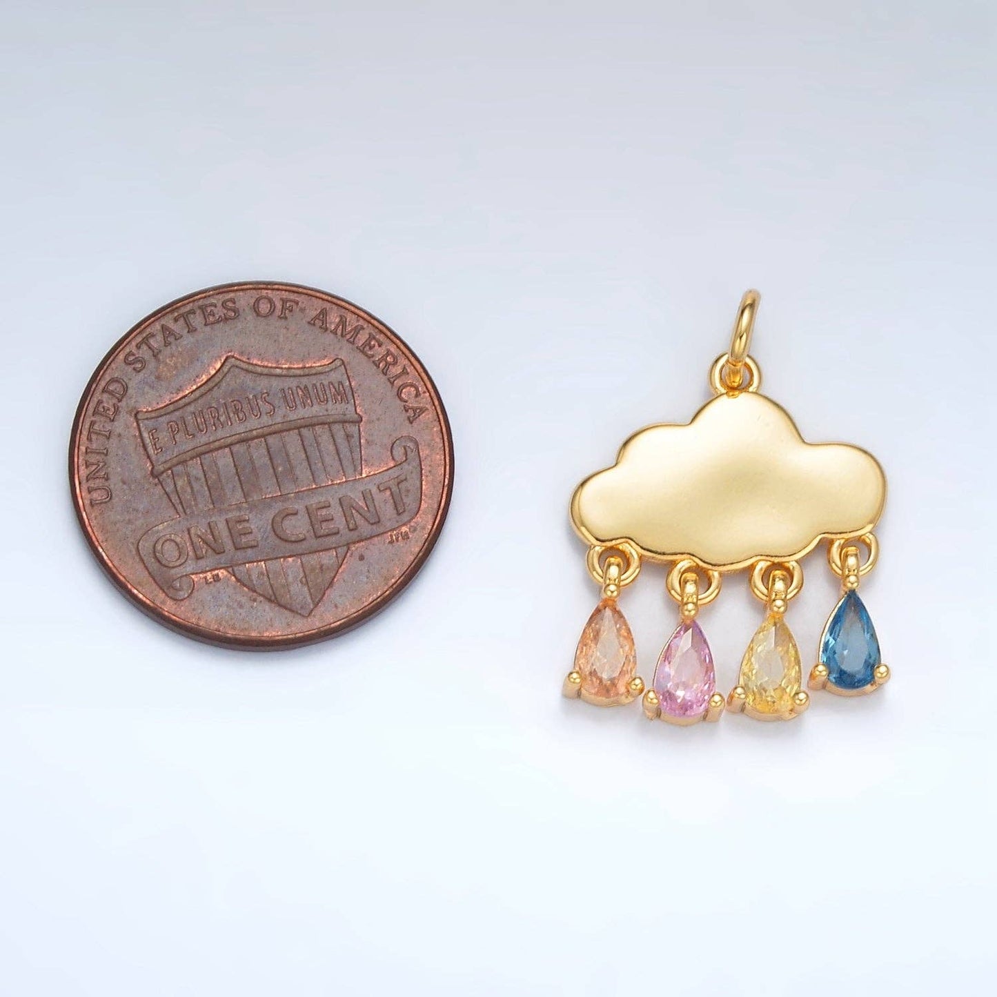24K Gold Filled Multicolor Teardrop Rain Cloud Charm
