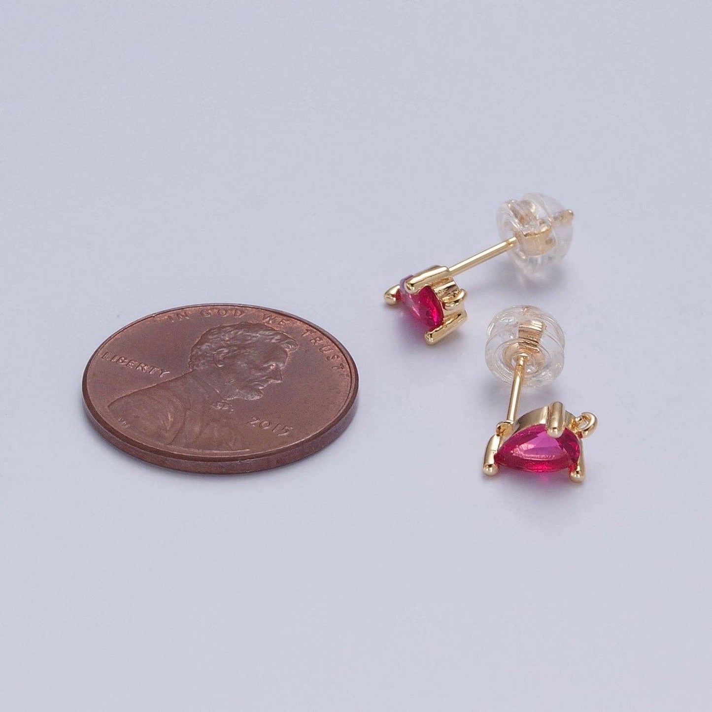 Mini Tear Drop Stud Earring- Hot Pink