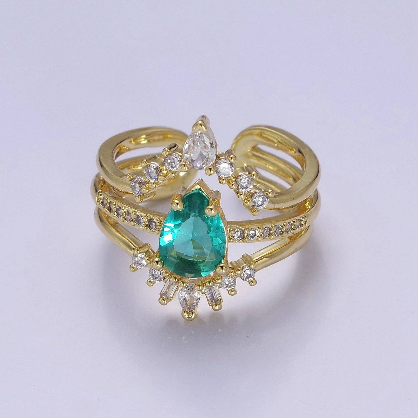 Teardrop Aqua Statement Ring